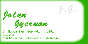 jolan gyerman business card